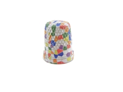 15 mm Rhythm Patch Enameled Brass Spring Colors Thimble, Dome Top, Flat Collar