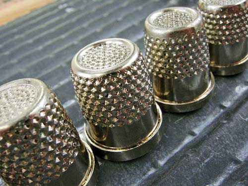 17 mm Slipstop Nickel Plated Brass Thimble, Recessed-Top Quilter, Flat  Collar
