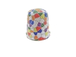 20 mm Rhythm Patch Enameled Brass Spring Colors Thimble, Dome Top, Flat Collar