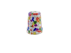 14 mm Rhythm Patch Enameled Steel Spring Colors Thimble, Dome Top, Flat Collar