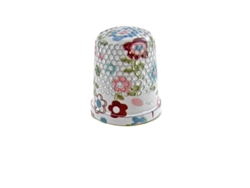 18 mm Rhythm Patch Enameled Steel Spring Colors Thimble, Dome Top, Flat Collar