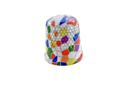 20 mm Rhythm Patch Enameled Steel Spring Colors Thimble, Dome Top, Flat Collar